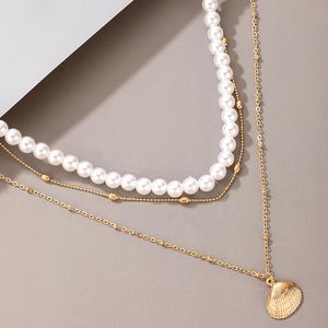 Kedjor Luxury Pearl Stone Shell Pendant Necklace For Women Summer Star Heart Chain Choker Bohemian Jewelry Gift
