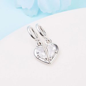 925 Sterling Silver Splittable Mother Daughter Dangle Pendant Pärlor Passar europeiska smycken Pandora Style Charm Armband