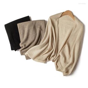 Halsdukar vårhöst högkvalitativ kashmir sjal kvinnors halsduk multifunktion hålla varm mode mångsidig stickad poncho wraps