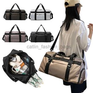 Shoulder Bags Oxford Sports Bag Large Capacity and Women's Training Tas Wet Dry Bag Shoes Weekend Carry on Luggagecatlin_fashion_bags