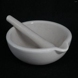 254 mm Keramik-Porzellan-Mörser und Stößel Mix Grind Bowl Set Kräuter Küche