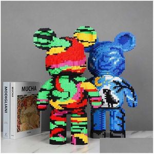 Блоки 5966 шт., креативный строительный блок «Звездная ночь», медведь, мультяшная модель галактики, собранные волшебные кирпичи, игрушка для детей, подарок на день рождения Dhxsy