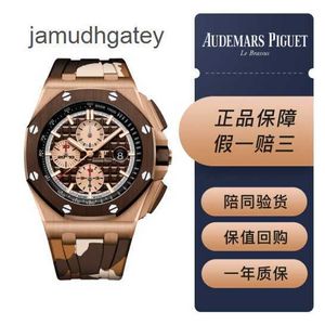 Ap Swiss Relógios de pulso de luxo Epic Royal Ap Oak Offshore Series 26401ro Rose Gold Camo Edição limitada Three Eye Chrono Mens Moda Lazer Negócios Esportes Relógio UO8C