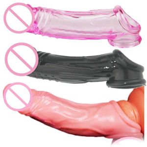 Sex Toy Massager Reusable Bold Delay 2rings Impotence Penis Extension Lasting Cock Sleeve Product Man Extend Dildo