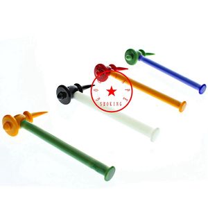 2-IN-1 Smoking Colorful Pyrex Thick Glass Hammer Style Waterpipe Carb Cap Hat Nails Dry Herb Tobacco Oil Rigs Dabber Spoon Quartz Bowl Bubbler Bongs Tips Holder DHL