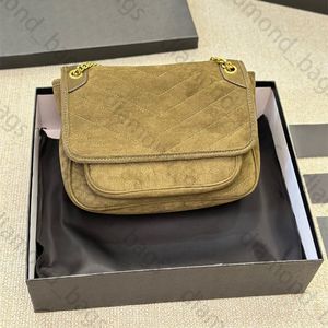 vintage frosted designer bag Niki suede shoulder bag 2023 winter shoulder crossbody bags designer women bag envelope chain luxurys handbags retro flap handbag