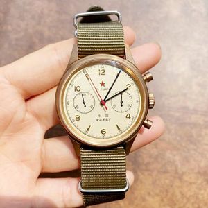 Нарученные часы Top Aviation Flight 1963 Watch Tough Guy Mechanical Sapphire Mirror 40 -миллиметровое хронограф ретро военные наручные часы