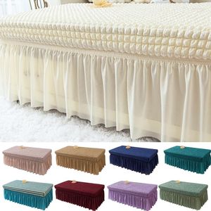 Stol Cover Bench Cover Ottoman Foot Pall Slipcover Rectangle Stretch 3D Seersucker Folding förvaringsmöbler Protector