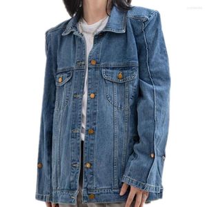 Giacche da donna 5XL! Moda BF Coprispalle Giacca di jeans Donna / Uomo Risvolto Singolo Petto Capispalla allentato Primavera Autunno 2023