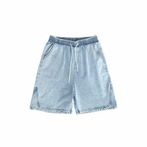 Men's Jeans Retro Light Denim Shorts Mens Summer Thin Straight Loose Casual Pants Hip Hop Men