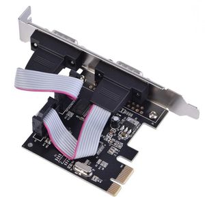 Freeshipping Bilgisayar Bileşenleri PCI-E PCI Express'e Çift Seri DB9 RS232 2 Port Denetleyici Adaptör Kartı GXIDN