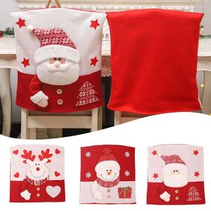 Chair Covers 1pc Xmas Stretch Banquet Cover Fabric PP Cotton Santa Home Dining Room Seats Party Decoration 54x50x3cm