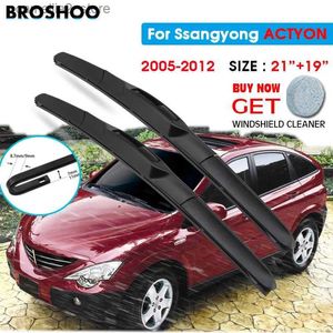 Windshield Wipers Car Wiper Blade For Ssangyong ACTYON 21"+19" 2005-2012 Auto Windscreen Windshield Wipers Blades Window Wash Fit U Hook Arms Q231107