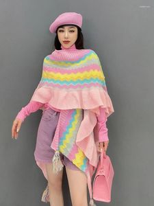 Sciarpe URIOR 2023 Autunno Inverno Casual versatile color block scialle lavorato a maglia di lana Top Slim accessori per abbigliamento da donna