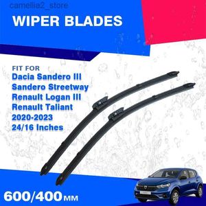 Windshield Wipers Front Wiper Blades For Dacia Sandero III Streetway 2020 2021 2022 2023 Renault Logan Car Windshield Windscreen Windows Brushes Q231107