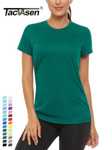 Женская футболка Tacvasen Летняя повседневная футболка UPF 50Быстросохнущая женская футболка с солнцезащитным кремом для кожи Бег на открытом воздухе Спортивная футболка для плавания Топ 230407