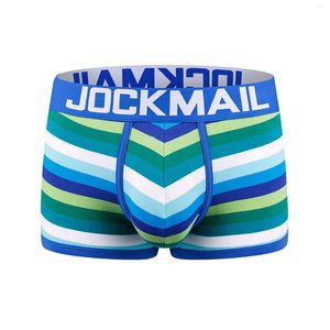 Underpants Underwear Men Boxers Shorts Cotton Breathable Cuecas Masculinas Calzoncillos Hombre Slips Rainbow Stripes Night Wear