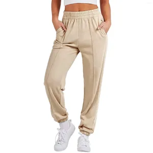 Damen-Hosen, Jogginghosen für Damen, lässig, für Workout, Alltag, Zuhause, Outdoor, elastische Taille, Taschen, Hosen, Reisen, Jersey, Sport