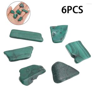 Decorative Figurines 6pcs Tumbled Malachite Healing Reiki Chakra Quartz Crystal Stone Gemstone For Fengshui Decortion