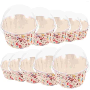 Bakningsverktyg 100 datorer Muffin Cup Lid Cupcake Containers Wrappers Cups Foding Cake Paper