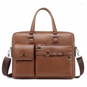 Briefcases Men's Briefcase Bag Men Handbag Business Travel Shoulder Messenger Bags Office 14 Inch Laptop