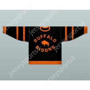 Custom 1928-29 CPHL BUFFALO BISONS HOCKEY JERSEY Top Stitched S-M-L-XL-XXL-3XL-4XL-5XL-6XL