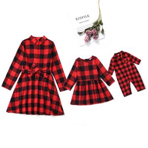 Tendência nova moda pro menina com vestido xadrez de Natal parece roupas infantis felizes L23117L23117