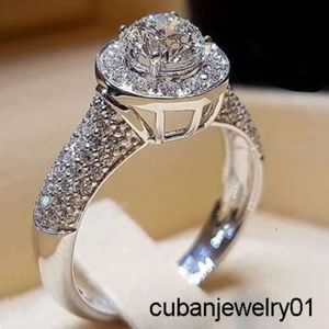 Caoshi Luxury Jewelry Silver Hollow Rings Engagement Anel Cubic Zirconia Round Gems Bridal Wedding Ring Woman