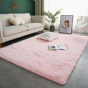 Teppich Wohnzimmer Dekoration Nordisch Flauschig Weich Große Teppiche Helle Farbe Anti Rutsch Rosa 230406