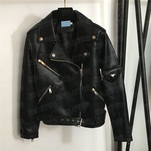 Metal Badge Pu Leather Jackets för kvinnor Designer Fashion Coats Hiphop Street Style Motorcykeljacka