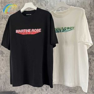 2023SS Streetwear Gevşek MARTINE ROSE T-Shirt Erkek Kadın 1 1 En İyi Kalite Vintage Klasik Tee Siyah Beyaz Kısa Kollu