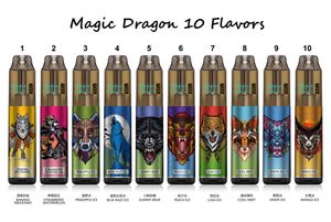 Komodo Magic Dragon 7000 퍼프 퍼즈 일회용 vape 펜 850mAh 충전식 배터리 16ml Prefilled Pod