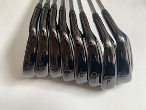 Главы клубов бренд с 8 частями Black T200 Iron T200 Golf Iron Set Golf Club 4-9p48 RSSR Гибкий вал сталелитейного фона с крышкой 230406