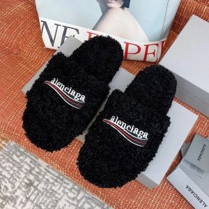 Slippers Sandals مصمم نساء باريس باريس نساء صوف الشتاء الفراء فور فور فور دافئ الصنادل الأبجدية دافئة الفتيات الفتيات الوجه Flop Colorfll Slippers 03