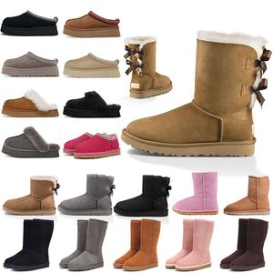 donna Designer Ultra Mini Boots Stivali uggglie da neve Stivale con plateau Donna Uomo Pelliccia Pantofola tasman in pelle di pecora Tazz Castagna Sabbia Semi di senape Beige Stivaletti invernali ug boot