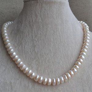 Genuine Pearl Jewellery 17inches White Color Real Freshwater Pearl Necklace 9 5-10 5mm Big Size Woman Jewelry189w