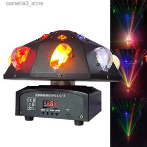 Moving Head Lights Led Stage Light Colorido Whirlwind RGBW 4in1 Rotating Moving Head Disco Light Padrão + Laser Profissional Dj Party Club Wedding Q231107