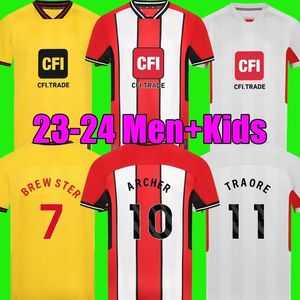 2024 Sheffield Soccer Jerseys Traore Mcburnie Bogle 23 24 Vini Souza United Ahmedhodzic Brewster Hamer Norwood Lowe Football Shirts Mens Jersey Kids Kit