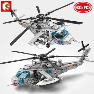 Kits SEMBO SWAT Police Technical Armed Helicopter Building Blocks Model Military STEM Kit WW2 Aircraft Bricks DIY Toys For Boys Adult P230407