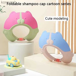 Poduszki Baby Bath Prysznicowa czapka regulowana wodoodporna ochrona oka miękka kąpiel do mycia włosów dzieci szampon chronić głowę 231107