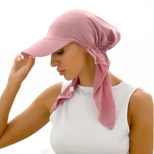 Bola bonés muçulmano feminino cachecol quimio lenço sol headwear turbante chapéu multicolorido hijab