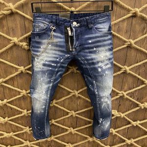 Italiensk mode europeiska och amerikanska mäns casual jeans avancerade tvättade handpolerade kvalitetsoptimerade LA382291C