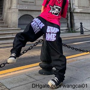 Dżinsy męskie dżinsy y2k hip hop Broided Heart Patch dżinsy Mężczyźni i kobiety mody punkowy Gothic Prosto G Streetwear 0407H23