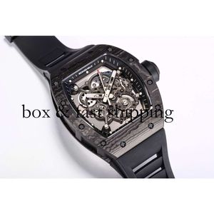 Watch Superclone Flywheel Watch Richa Milles Wristwatch RM055 White Ceramic Automatic Mechanical Fiber Watch151 Montres de Luxe