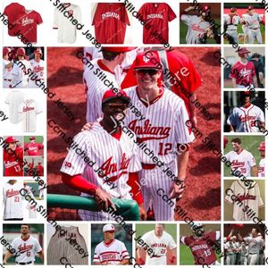 Custom Indiana Hoosiers Ed College Baseball Andrew Saalfrank Matt Gorski Tim Herrin Logan Sowers Luke Miller Jonathan Stiever Craig Dedelow Jersey