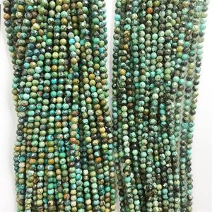 Loose Gemstones Hubei Turquoise 2MM 3MM Faceted Natural Stone Gemstone Small Size Beads For Jewelry Bracelet Necklace Making Design DIY