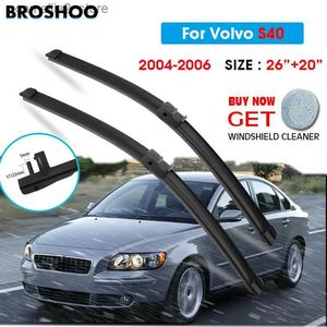 Windshield Wipers Car Wiper Blade For Volvo S40 26"+20" 2004-2006 Auto Windscreen Windshield Wipers Blades Window Wash Fit Side Pin Arm Q231107