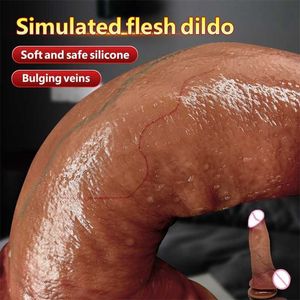 Massager Dildo realista e macio pênis enorme com copo de sucção super forte para mulheres simulação artificial de ponto G artificial