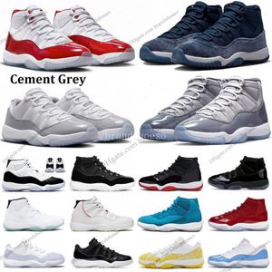 Jumpman 11 Basketball Shoes Men Women 11s Cherry Cool Grey Midnight Navy DMP Jubilee 25th Anniversary Concord Bred Low Cement Grey Trainers Sneakers 36-47