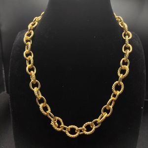 قلادة مصممة للمجوهرات dy Man Sier Retro Vintage Fashion Jewelry Gold Nceplaces chain for Mens Party Hift